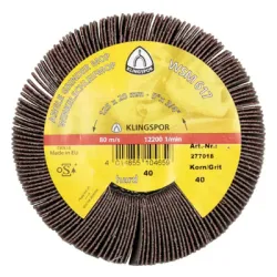 Четка Klingspor за ъглошлайф  дискова, с ламели от шкурка, ф 125х20 мм, P60, WSM 617 Четка Klingspor за ъглошлайф  дискова, с ламели от шкурка, ф 125х20 мм, P60, WSM 617
