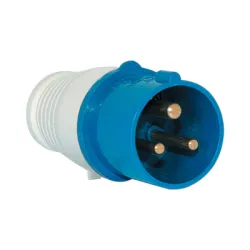 Щепсел Elmark промишлен мобилен монофазен 32 A, 230 V, 2P+E, син, HT Щепсел Elmark промишлен мобилен монофазен 32 A, 230 V, 2P+E, син, HT