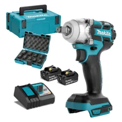 Гайковерт Makita акумулаторен ударен безчетков 18 V, 3 Ah, 280 Nm, 1/2, DTW285RFJX