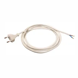 Кабел as - Schwabe 2x0.75 кв.мм, 1.5 м, H03VVH2-F, бял Кабел as - Schwabe 2x0.75 кв.мм, 1.5 м, H03VVH2-F, бял