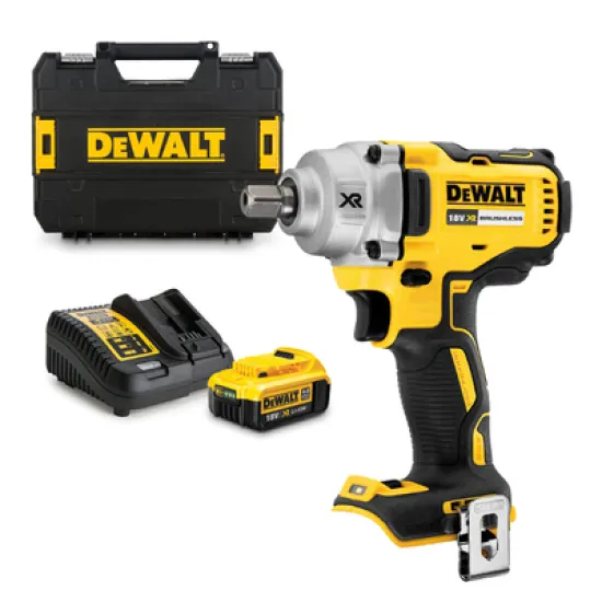 Гайковерт DeWALT акумулаторен ударен безчетков 18 V, 4 Ah, 447 Nm, 1/2, DCF894M1T