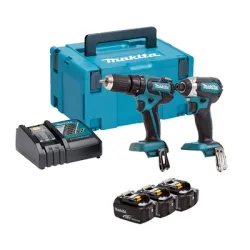 Комплект Makita акумулаторни инструменти DHP459, DTD153, 18 V, 3 Ah, DLX2173J Комплект Makita акумулаторни инструменти DHP459, DTD153, 18 V, 3 Ah, DLX2173J