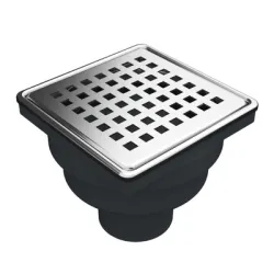Сифон Akvo подов с долно оттичане пластмасов, с воден затвор 100х100 мм, ф 50 мм, квадратна решетка, 3000-50-1A