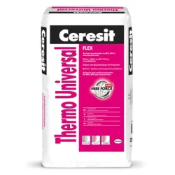 Лепило Henkel циментова шпакловка за полистирол и вата 25 кг, сиво, Ceresit Thermo Universal Лепило Henkel циментова шпакловка за полистирол и вата 25 кг, сиво, Ceresit Thermo Universal