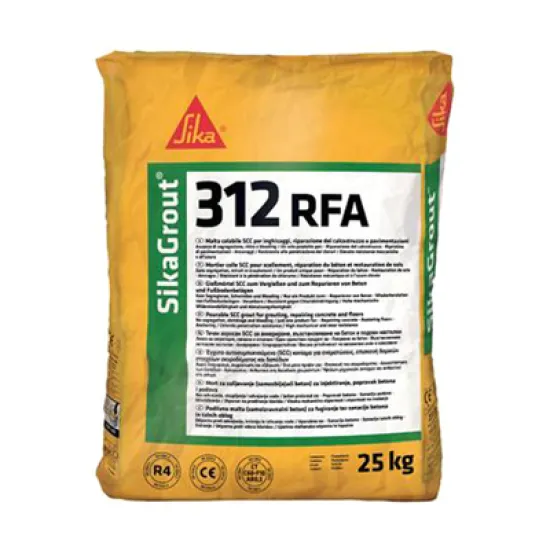 Замазка Sika саморазливна подова за закрито и открито 25 кг, сива, SikaGrout-312 RFA Замазка Sika саморазливна подова за закрито и открито 25 кг, сива, SikaGrout-312 RFA