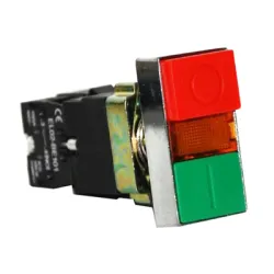 Превключвател Elmark пуск-стоп с два бутона с пружинно връщане светещ 6 A, 400 V, 1 NO + 1 NC, червен/зелен, EL-2 BW8465 Превключвател Elmark пуск-стоп с два бутона с пружинно връщане светещ 6 A, 400 V, 1 NO + 1 NC, червен/зелен, EL-2 BW8465
