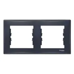 Рамка Schneider Electric декоративна за ключове и контакти 2 модула, графит, Sedna