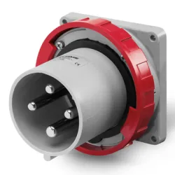 Щепсел Scame промишлен стационарен монофазен 63 A, 380 V, 2P+Е, син, Optima