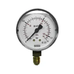 Манометър Wika за въздух радиален сух ф 63 мм, 0-1.6 bar, М12х1.5, 111.10