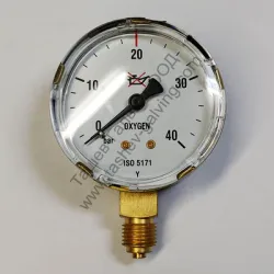 Манометър GCE за кислород радиален изходящ ф 63 мм, 0-20 bar, M12x1.5 Манометър GCE за кислород радиален изходящ ф 63 мм, 0-20 bar, M12x1.5