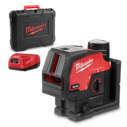 Нивелир Milwaukee лазерен линеен/точков 38 м, 0.3 мм/м, M12 CLLP-301C Нивелир Milwaukee лазерен линеен/точков 38 м, 0.3 мм/м, M12 CLLP-301C