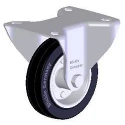 Колело Blickle промишлено незавиващо с планка метално с каучуков бандаж 80 мм, 50 кг, B-VE 80R