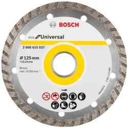 Диск Bosch диамантен за сухо рязане универсален 125x22.23 мм, 7 мм, Eco for Universal Диск Bosch диамантен за сухо рязане универсален 125x22.23 мм, 7 мм, Eco for Universal