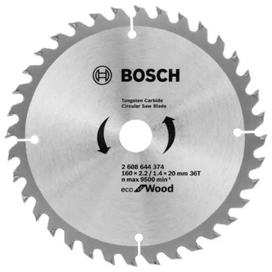 Диск Bosch метален HM за рязане на дърво напречно подаване 160x20x2.2 мм, 36 z, Eco for Wood