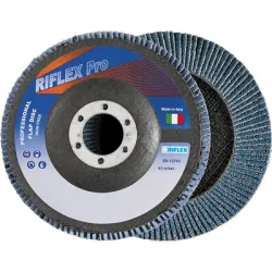 Диск Fervi ламелен от шкурка за шлайфане на метал и неръждаема стомана 125х22.23 мм, P40, прав, Riflex Tiger