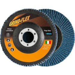 Диск Fervi ламелен от шкурка за шлайфане на метал и неръждаема стомана 125х22.23 мм, P60, Riflex Grindflex Bigger