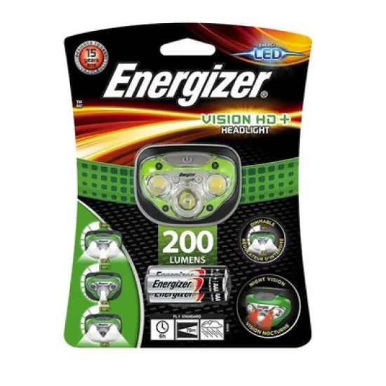 LED фенер Energizer влагозащитен челник  380 lm, X4 IP, зелен