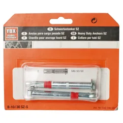 Анкер Tox втулков антивибрационен с болт, поцинкован 10х90х30 мм, ETA, 6-стен, M6, SZ-S Анкер Tox втулков антивибрационен с болт, поцинкован 10х90х30 мм, ETA, 6-стен, M6, SZ-S