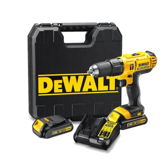 Бормашина винтоверт DeWALT акумулаторна ударна 18 V, 1.3 Ah, 42 Nm, 1.5-13 мм, DCD776C2