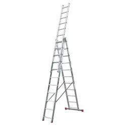 Стълба Krause алуминиева трираменна професионална 3x10 бр., 6.15 м, 150 кг, Corda Стълба Krause алуминиева трираменна професионална 3x10 бр., 6.15 м, 150 кг, Corda