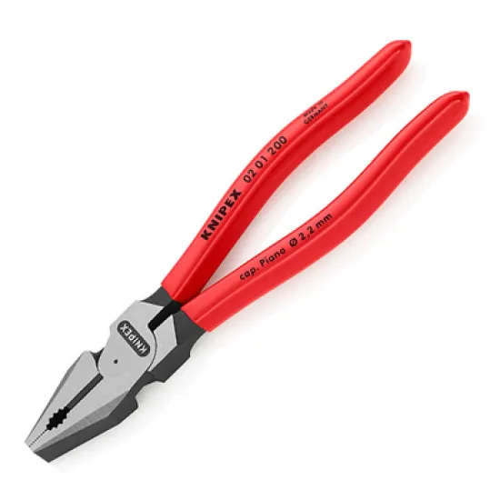 Клещи Knipex комбинирани усилени, с изолация 200 мм, 2.8 мм, 02 01 200