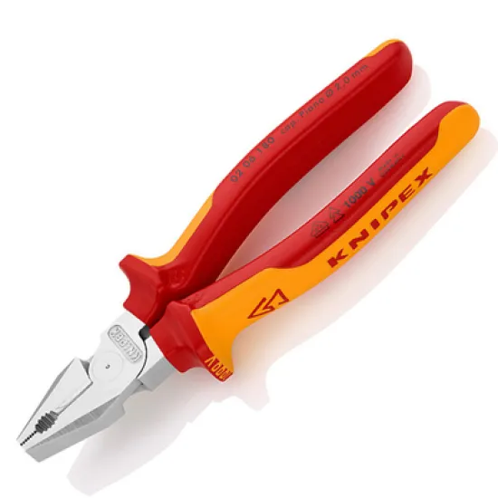 Клещи Knipex комбинирани усилени, с изолация 180 мм, 2.5 мм, 02 06 180