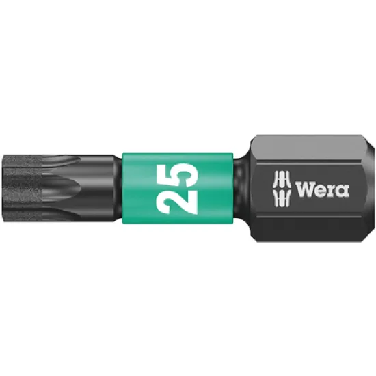 Накрайник бит Wera TX Torx торсионен, ударен, с покритие TX 20, DIN ISO 1173-D 6.3, 25 мм, 867/1 IMP DC Impaktor