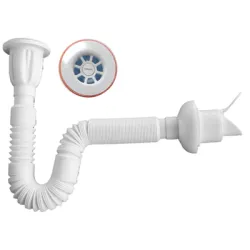 Сифон Muff Matik за мивка гъвкав PVC с клапа ф 50x65 мм, 1410 мм