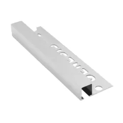 Лайстна Genesis за плочки алуминиева външен ъгъл квадратна 10 мм, 2.5 м, светло сребро, TDP Лайстна Genesis за плочки алуминиева външен ъгъл квадратна 10 мм, 2.5 м, светло сребро, TDP