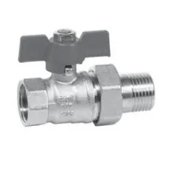 Кран Ferro сферичен метален с холендър 1/2, резба М <> резба Ж, KSS