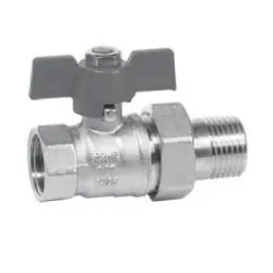 Кран Ferro сферичен метален с холендър 3/4, резба М <> резба Ж, KSS
