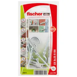 Дюбел Fischer пластмасов многоцелеви комплект с отворена кука, 4 бр./блистер ф 6x35 мм, UX R H Дюбел Fischer пластмасов многоцелеви комплект с отворена кука, 4 бр./блистер ф 6x35 мм, UX R H