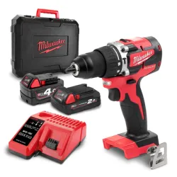 Акумулаторна бормашина Milwaukee ударна   с 2 батерии и зарядно, 18 V, 2/4 Ah, 60 Nm, 0-1800 об./мин, 1.5-13 мм M18 CBLPD-422C Акумулаторна бормашина Milwaukee ударна   с 2 батерии и зарядно, 18 V, 2/4 Ah, 60 Nm, 0-1800 об./мин, 1.5-13 мм M18 CBLPD-422C