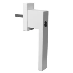 Дръжка за брава на прозорец MFI за алуминиева и PVC дограма с ключалка  65х29 мм, бяла RAL 9016, Silisto Future Дръжка за брава на прозорец MFI за алуминиева и PVC дограма с ключалка  65х29 мм, бяла RAL 9016, Silisto Future