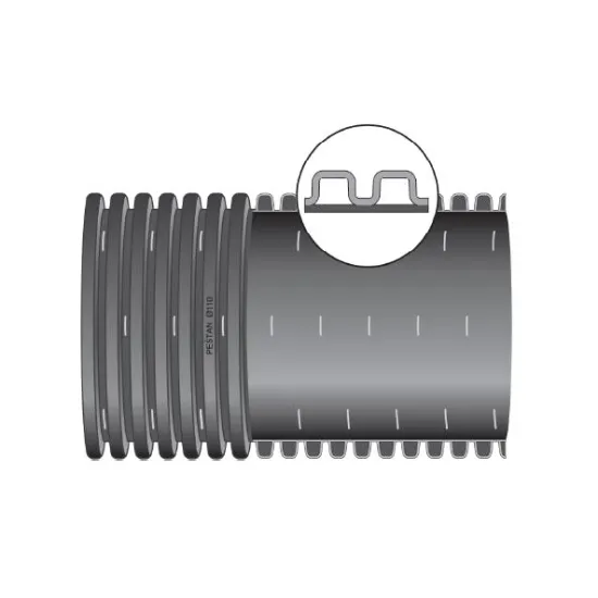 Тръба Pestan дренажна HDPE двупластова 110 мм, 6 м