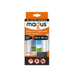 Мрежа Magus за насекоми полиестерна за прозорец 1500х1800 мм, черна