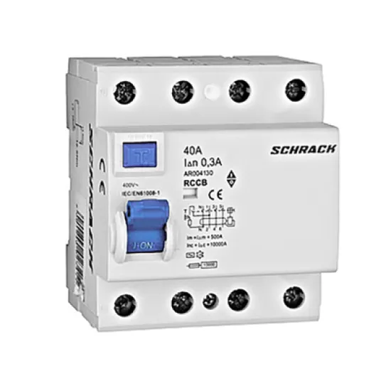 Дефектнотокова защита Schrack Technik 4P тип AC 40 A, 300 mA, 6 kA, Amparo