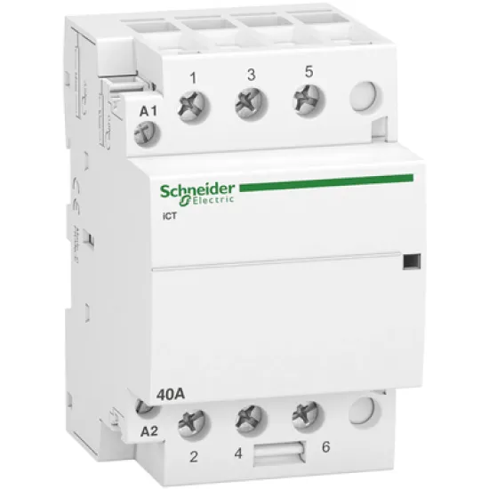 Контактор Schneider Electric модулен автоматичен  3P, 3 NO, 230 V, 40 A, Acti 9 iCT