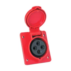 Контакт Elmark модулен трифазен панелен монтаж, 16 A, 380-415 V, 3P+Е, 44 IP, червен, HT Контакт Elmark модулен трифазен панелен монтаж, 16 A, 380-415 V, 3P+Е, 44 IP, червен, HT