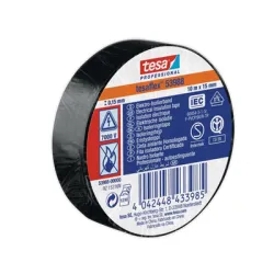 Лента Tesa електроизолационна  15 мм, 10 м, черна, PVC, Professional 53988