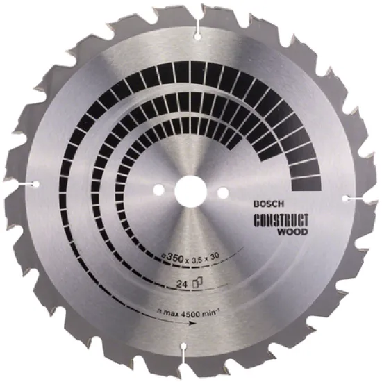 Диск Bosch метален HM за рязане на дърво 350x30x3.5 мм, 24 z, Construct Wood