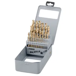 Свредло Fervi за метал  1-13 мм, HSS-TiN, 25 бр., P062 Свредло Fervi за метал  1-13 мм, HSS-TiN, 25 бр., P062