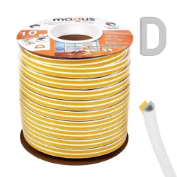 Лента Magus уплътнителна за дограма, D-образна гумена, 9 мм, 100 м, бяла Лента Magus уплътнителна за дограма, D-образна гумена, 9 мм, 100 м, бяла