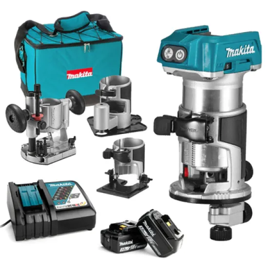 Оберфреза Makita ръчна  18 V, 3.0 Ah, 10 000-30 000 об./мин, ф 6-8 мм, DRT50RFEX3