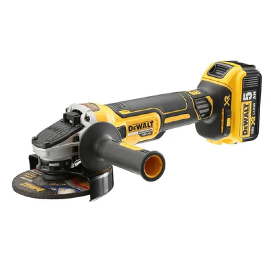 Ъглошлайф DeWALT акумулаторен безчетков 18 V, 5 Ah, 125 мм, 9000 об./мин, DCG405P2