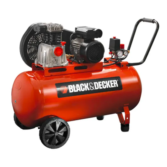 Компресор Black & Decker с електродвигател с ремъчна предавка 10 bar, 2 к.с., 220 л/мин, 100 л, BD220-100-2M