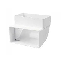 Коляно Vents за въздуховод PVC вертикално 120x60/120x60 мм, бяло