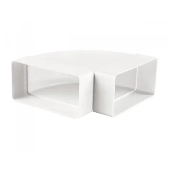 Коляно Vents за въздуховод PVC хоризонтално 120x60/120x60 мм, бяло Коляно Vents за въздуховод PVC хоризонтално 120x60/120x60 мм, бяло