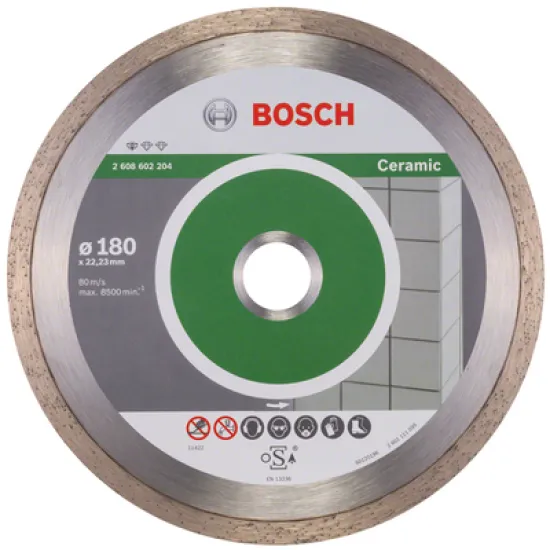 Диск Bosch диамантен за сухо рязане на керамични плочки 180x22.23x1.6 мм, 7 мм, Standard for Ceramic