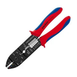 Клещи Knipex кербовъчни за изолирани кабелни обувки 230 мм, 97 21 215
